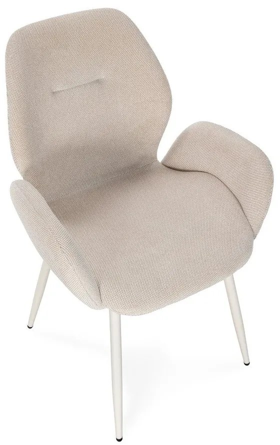 Beżowe tapicerowane fotele jadalniane zestaw 2 szt. Ansu – Marckeric