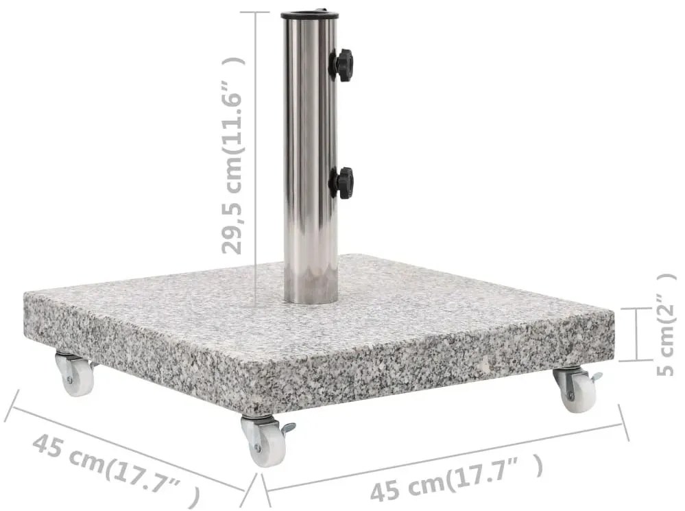 Szara granitowa podstawa do parasola ogrodowego S3-L97