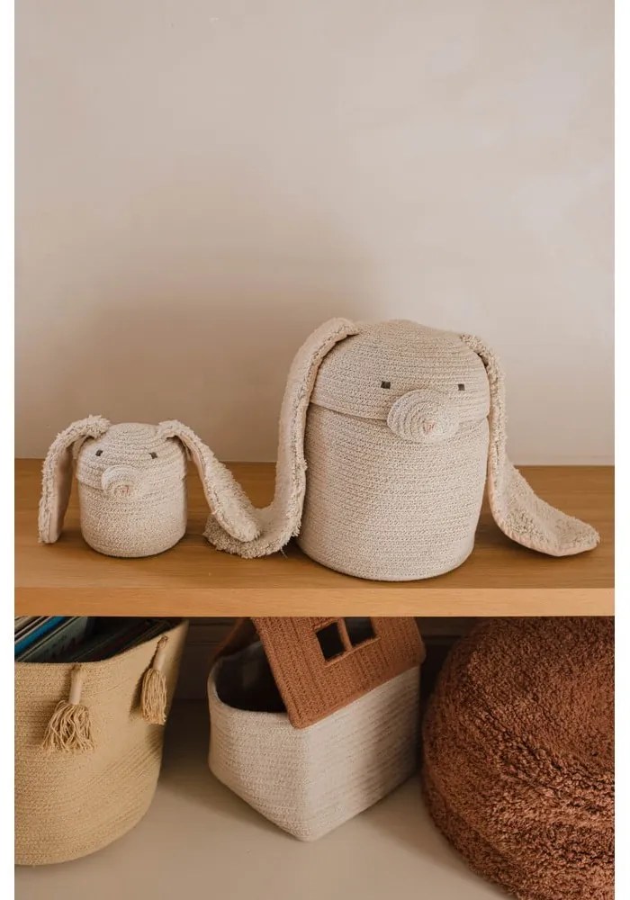 Kremowy tekstylny dziecięcy kosz na zabawki ø 15x15 cm Mini Rita the Rabbit – Lorena Canals
