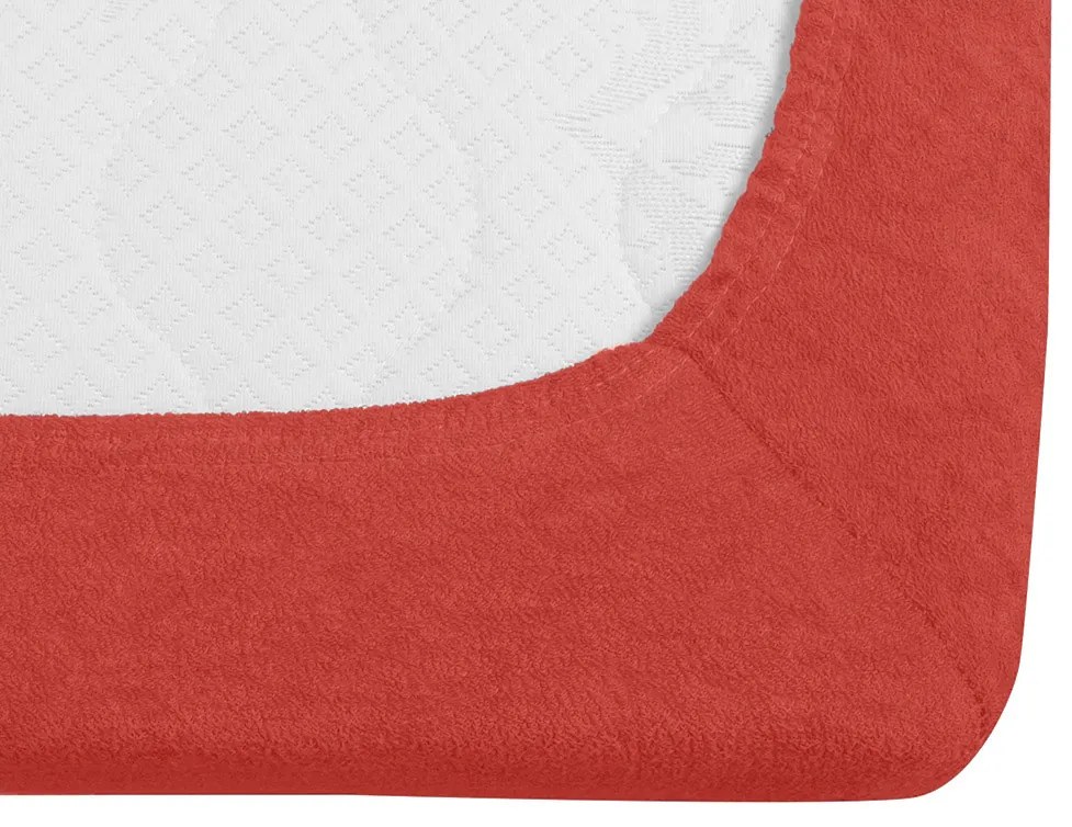 PrzytulneMieszkanie.pl Prześcieradło frotte EXCLUSIVE czerwone 140x200 cm