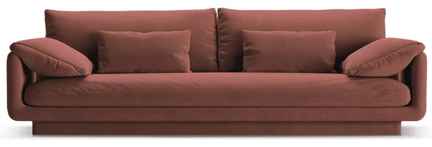 Różowa aksamitna sofa 250 cm Torino – Micadoni