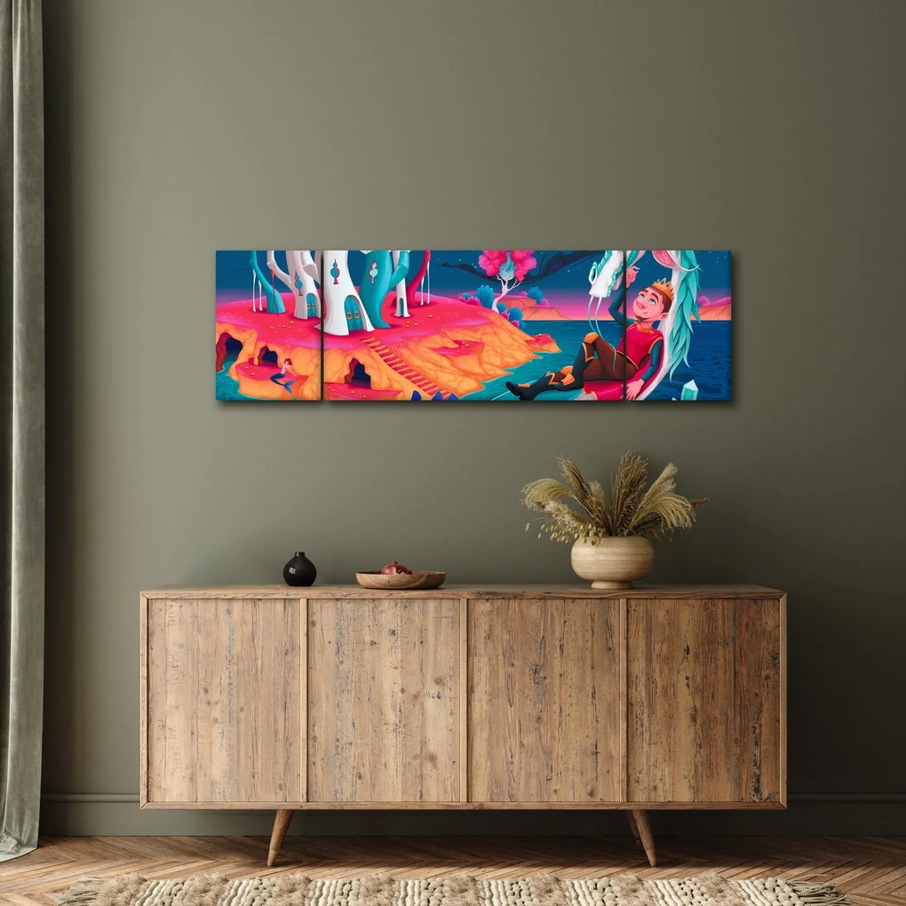 Obraz - Książę i smocza księżniczka (170x50 cm)