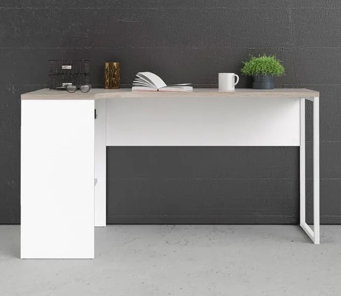 Biurko narożne Function 118 biały/dąb truflowy