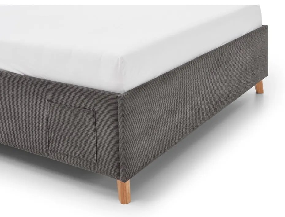 Antracytowe tapicerowane łóżko dziecięce bez stelaża 120x200 cm Cool – Meise Möbel