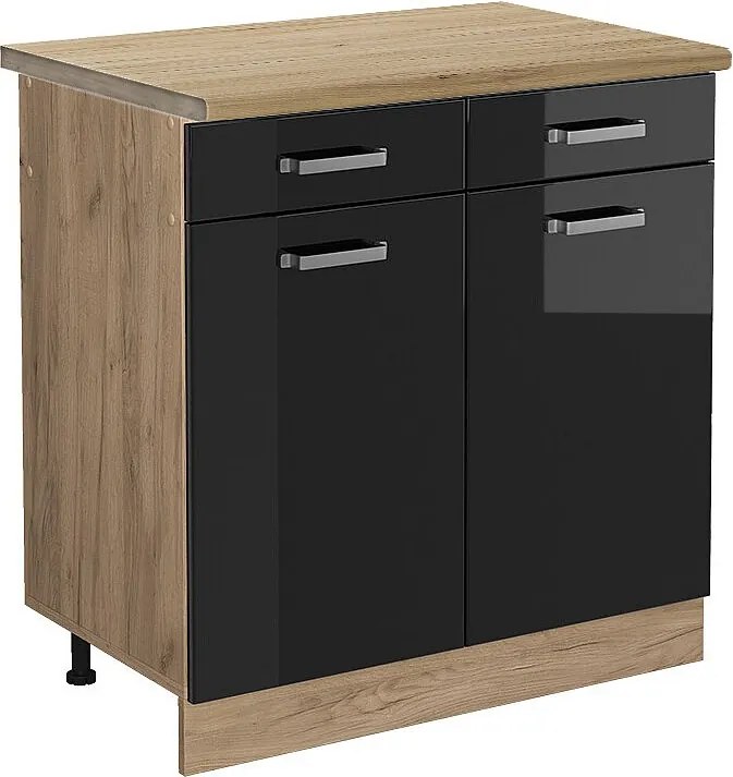 Szafka dolna do kuchni czarny wysoki połysk 80x60x81.6 r-line