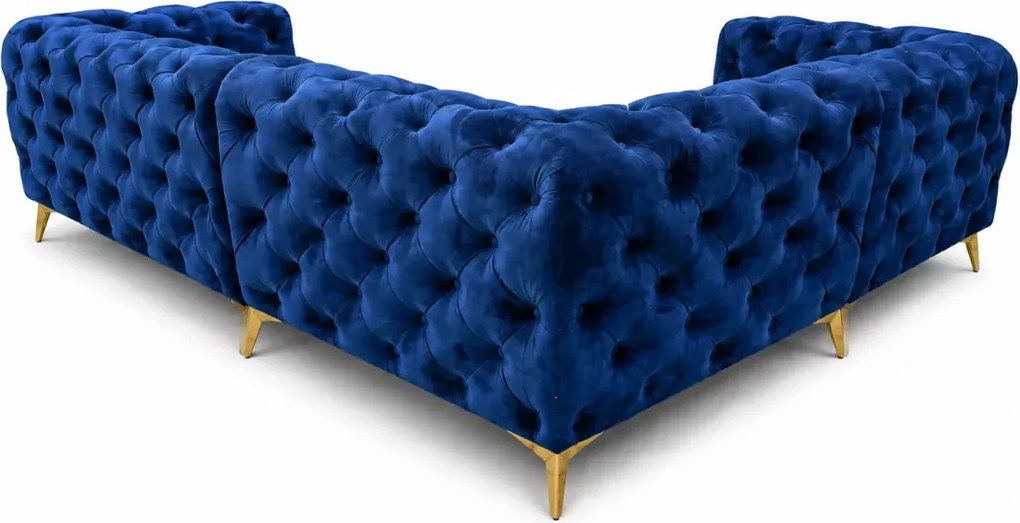 Narożnik pikowany Chesterfield Moet 202x262 cm glamour luksusowy do salonu
