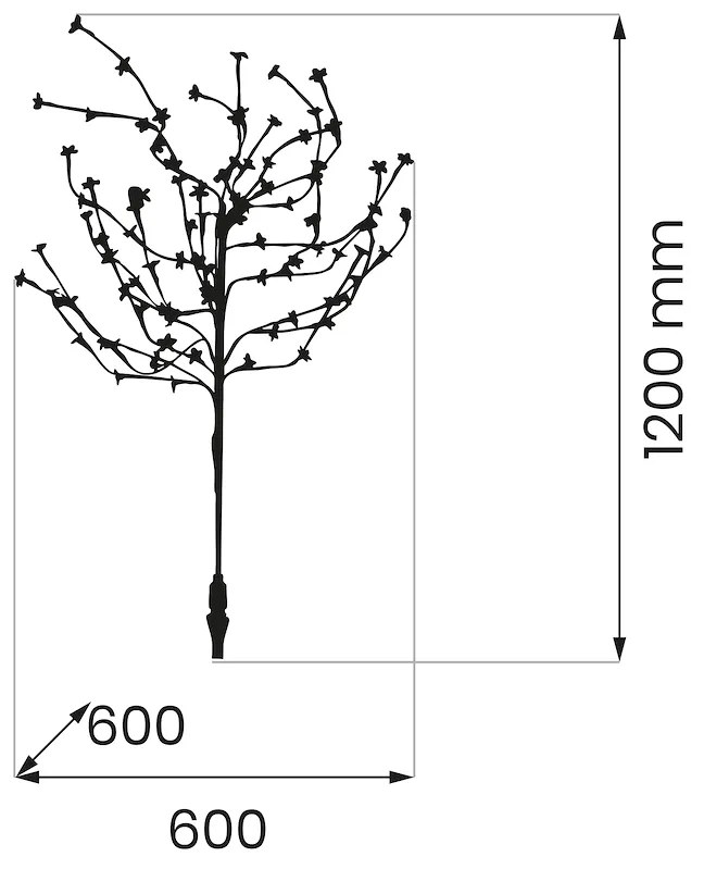 Lampa Solarna Tree 120cm RGB+3000K IP44