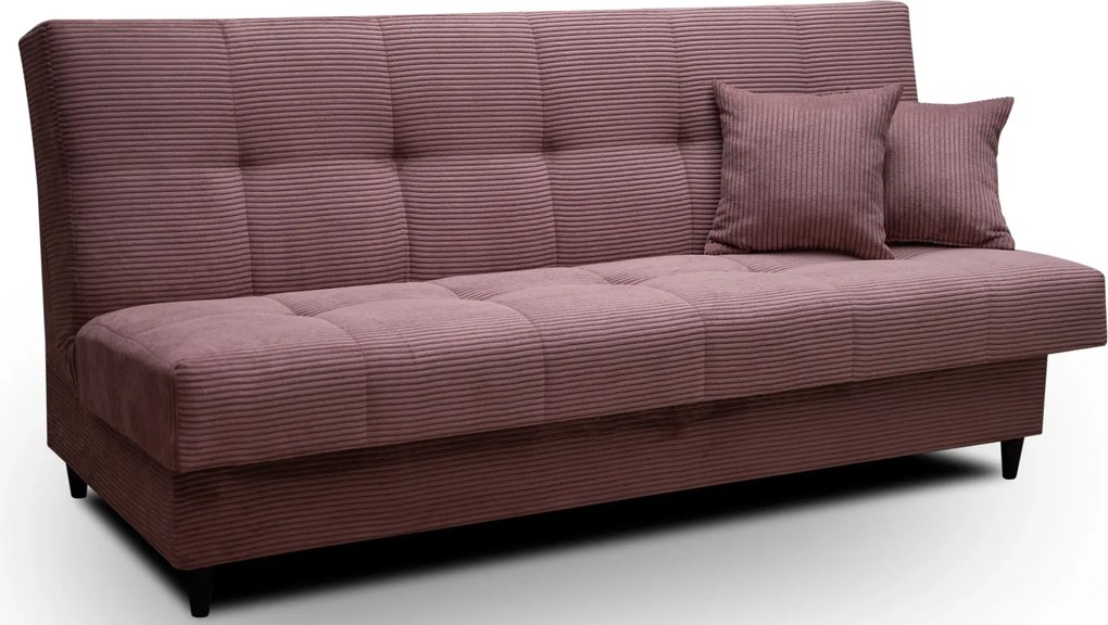 Różowa sztruksowa wersalka rozkładana do salonu R7-G45