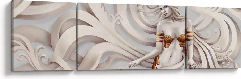 Obraz bogini z motywem kwiatowym (170x50 cm)