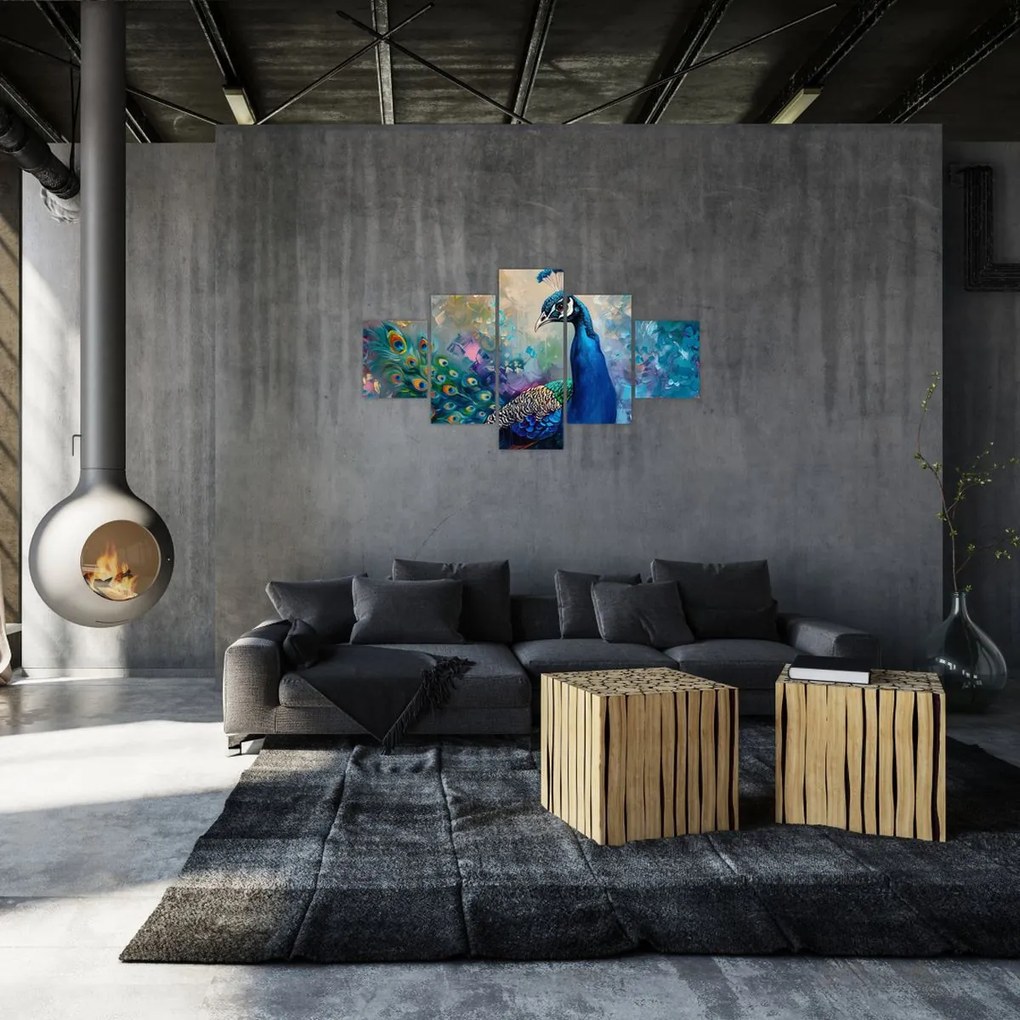 Obraz - Malowanie pawia (125x70 cm)