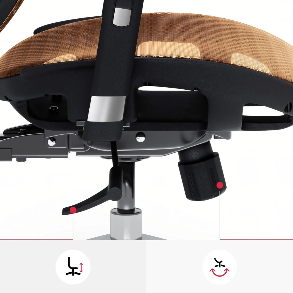 Fotel biurowy Diablo V-Basic, zgodny z normą BHP, kolor czarno-pomarańczowy