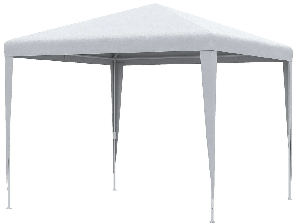 Outsunny Pawilon Ogrodowy Imprezowy Pawilon Pawilon Ogród Festiwalowy Namiot System Klikający 90 g/m² PE-Plachta Stal Biały 2,7 x 2,7 m