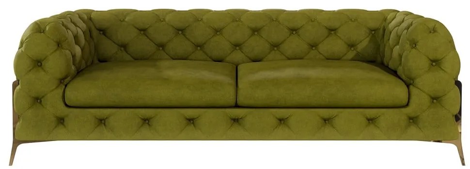 Zielona aksamitna sofa 225 cm Chelsea Bis – Ropez