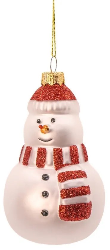 Szklana ozdoba świąteczna wykonana ręcznie ø 7 cm Snowman – Sass &amp; Belle