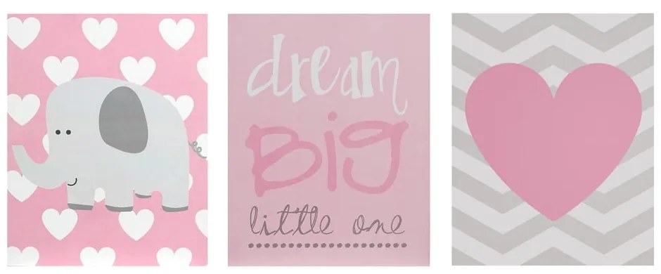 Obrazki dziecięce zestaw 3 szt. 16x20 cm Dream Big – Premier Housewares