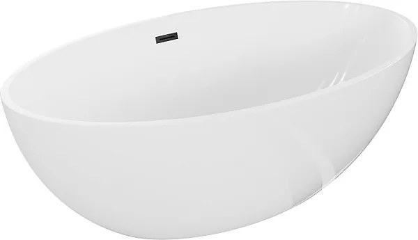 Mexen Nike wanna wolnostojąca 175 x 100 cm, biała, przelew czarny - 54071751000-70