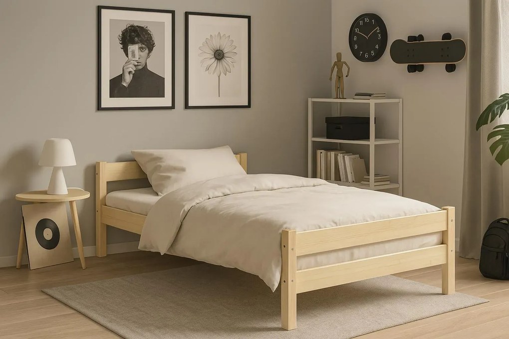 Łóżko młodzieżowe KOX-BED 80x180 sosna naturalna KOCOT KIDS