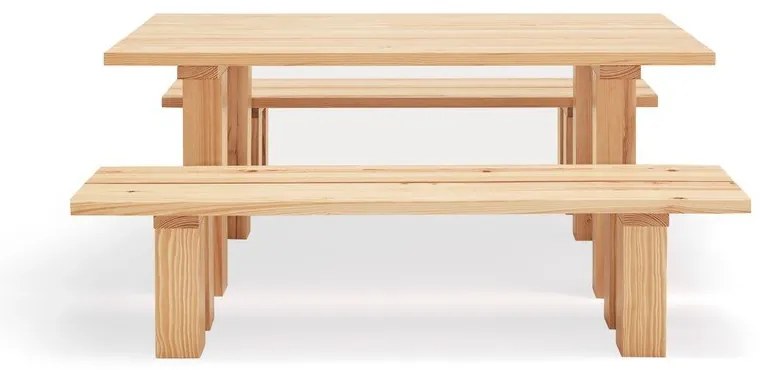 Stół z blatem z drewna sosnowego 100x180 cm Banda – Teulat