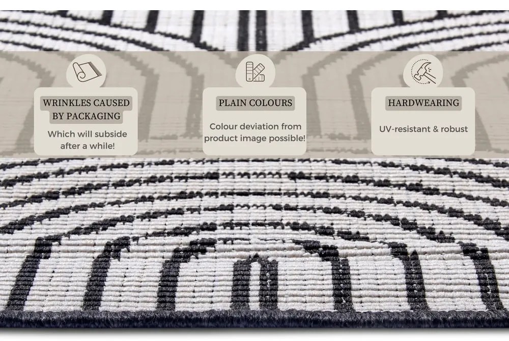 Czarno-biały dywan odpowiedni na zewnątrz 160x230 cm Pangli Black – Hanse Home