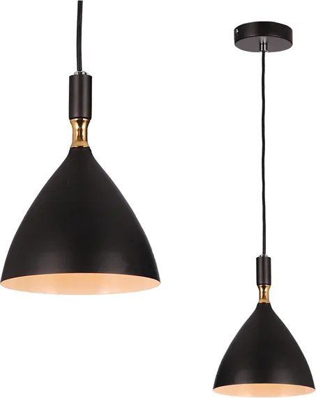 Lampa Sufitowa Wisząca czarna/złota OTTO BLACK/GOLD 1xE27