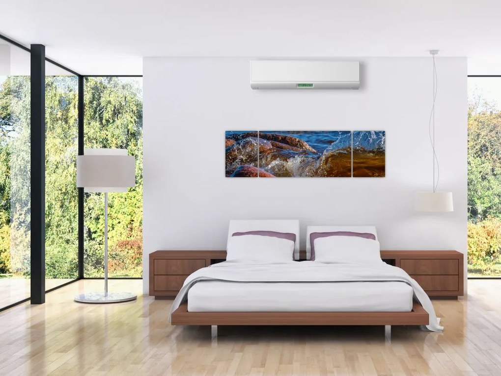 Szczegółowy obraz - woda między kamieniami (170x50 cm)