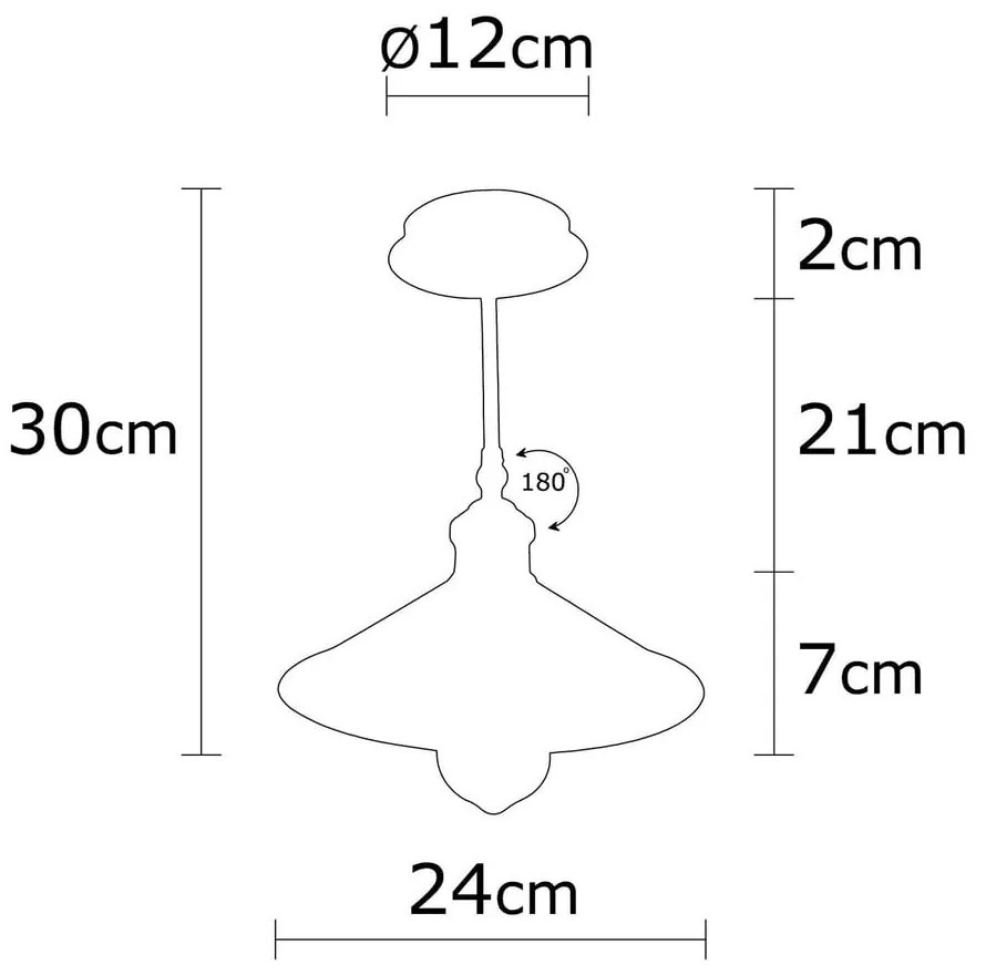 Czarna lampa wisząca ø 24 cm Berceste – Opviq lights