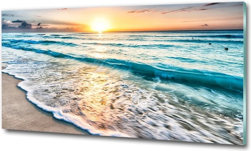 Foto obraz szklany Zachód słońca plaża