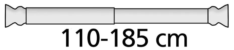 Biały drążek teleskopowy na zasłonę prysznicową Wenko, ø 2 cm; dł. 110–185 cm