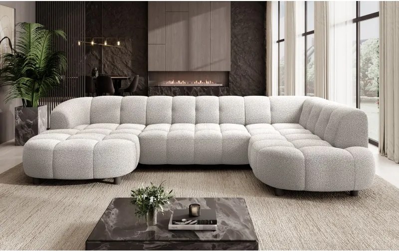 Narożnik VELPA XL Prawostronny z elektryczną regulacją siedziska w tkaninie LOOP 01 WERSAL