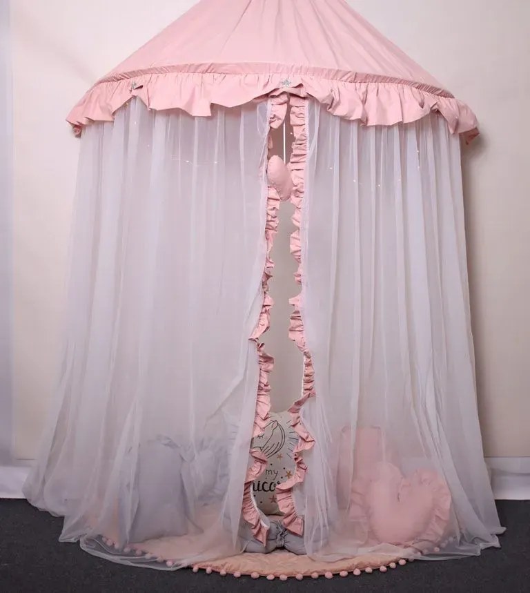 Różowo-biały baldachim dla dziewczynki P5-H82