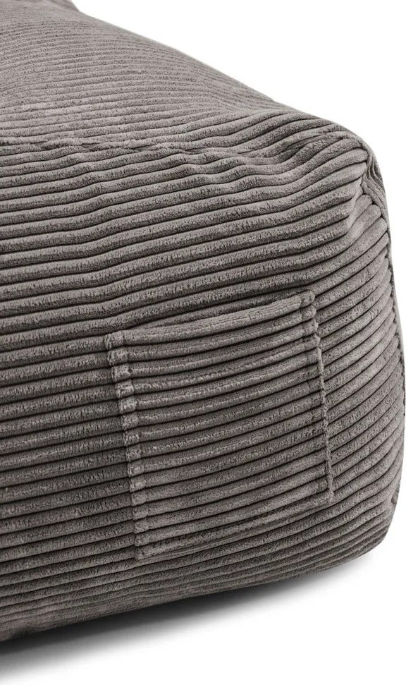 Jasnoszary sztruksowy dziecięcy worek do siedzenia Game Amuse – SLOWDOWN