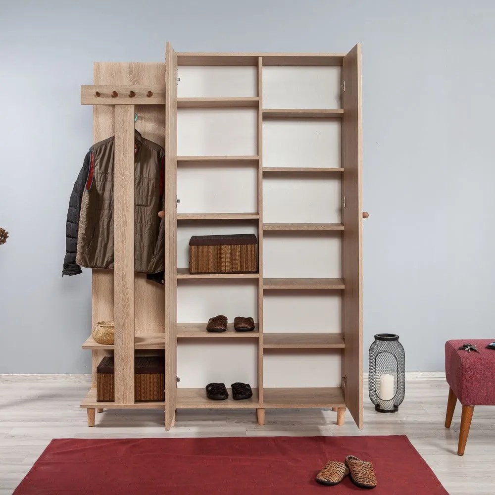 Zestaw do przedpokoju w dekorze dębu Garmanto – Kalune Design