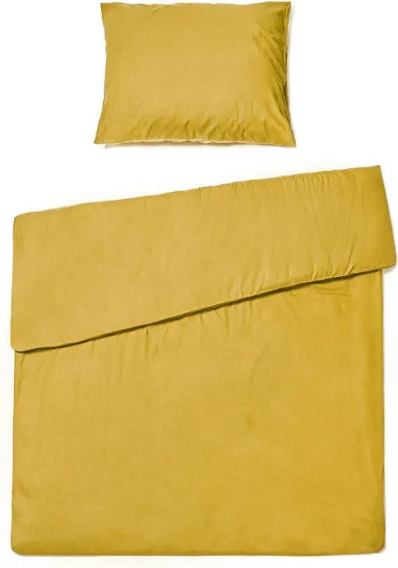 PrzytulneMieszkanie.pl PrzytulneMieszkanie.pl Bawełniana pościel CALMORA musztardowa Rozmiar pościeli: 2 szt 70 x 90 cm | 160 x 200 cm