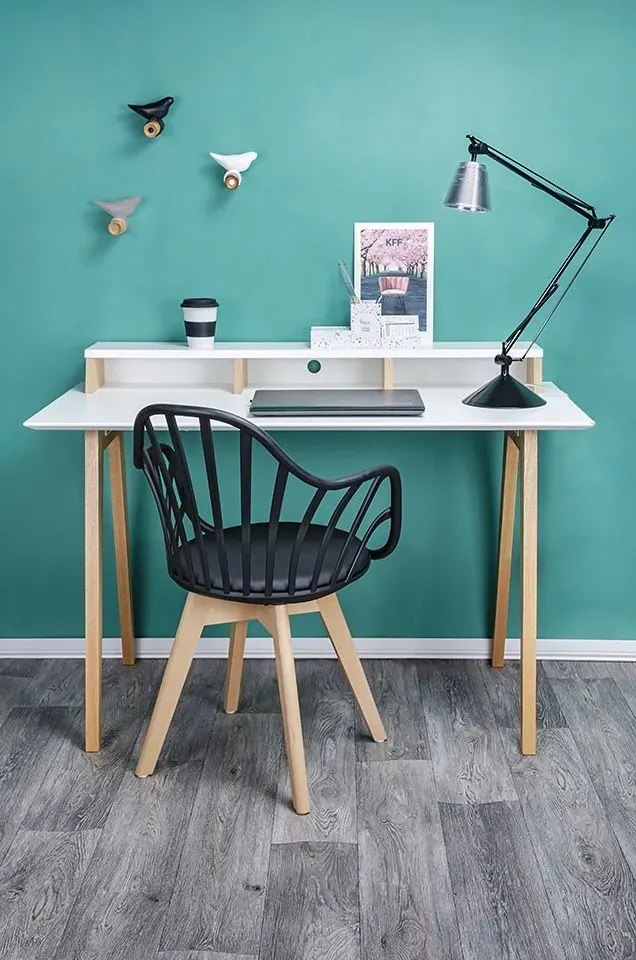 Krzesło Patyczak W Stylu Retro Modern Czerń I Buk W1-T23