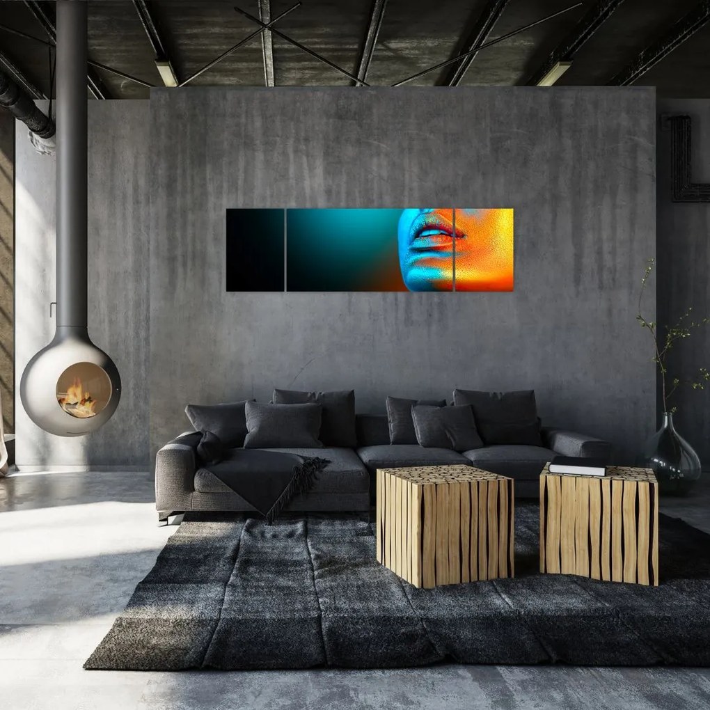 Obraz - Błyszcząca twarz (170x50 cm)