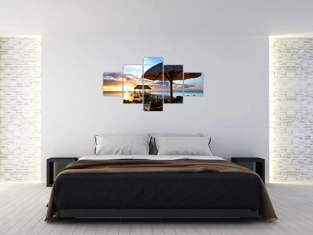 Obraz - Zachód słońca na Mauritiusie (125x70 cm)
