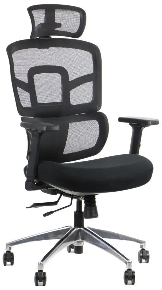 Fotel biurowy TREX czarny/aluminium STEMA