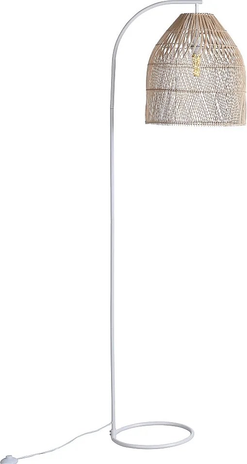 Lampa podłogowa z żelaza i naturalnego rattanu - Wys.177 cm - PARNAIBA