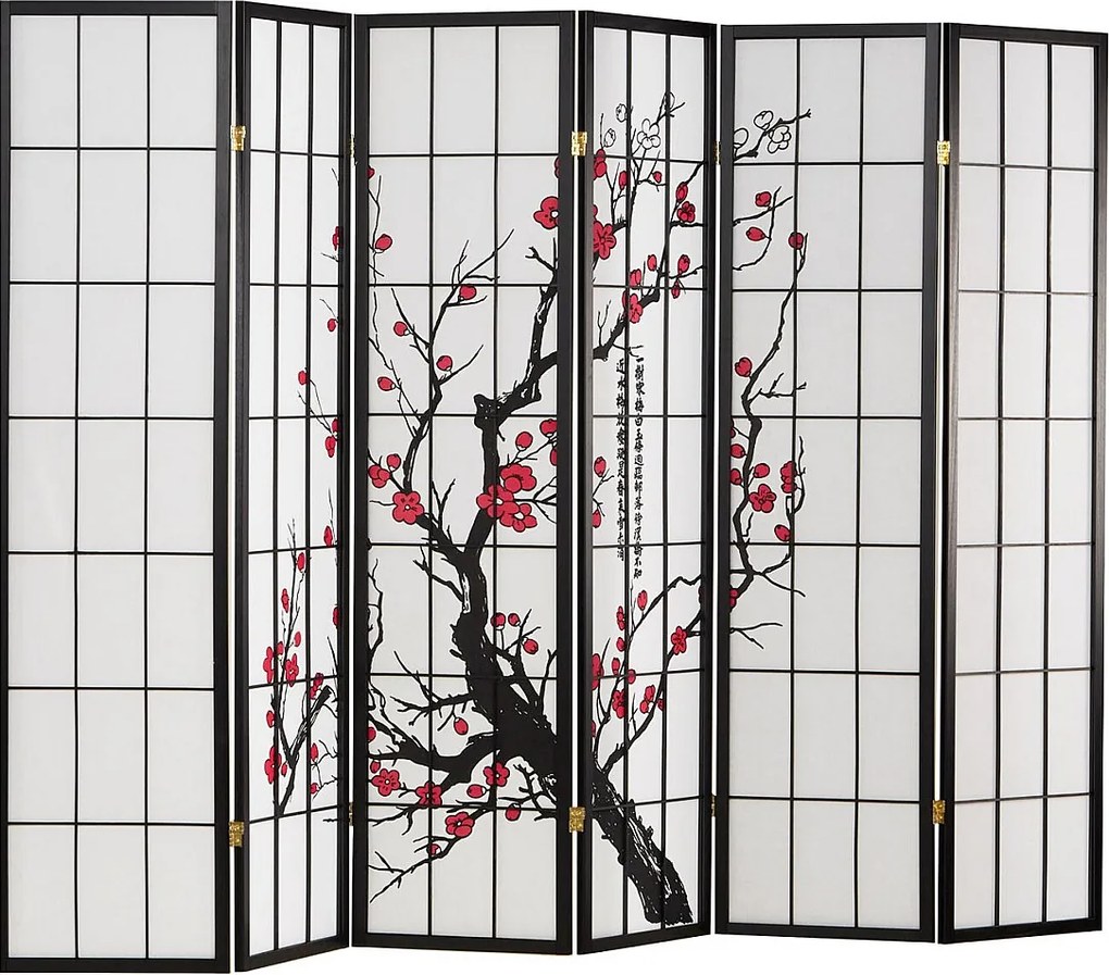 Przegroda pokojowa 179x264x2 cm czarna Shoji