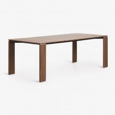 Prostokątny Stół Ogrodowy 220x100 Cm Z Drewna Akacjowego Kandroa Ciemny Akacjowy Brąz - Sklum