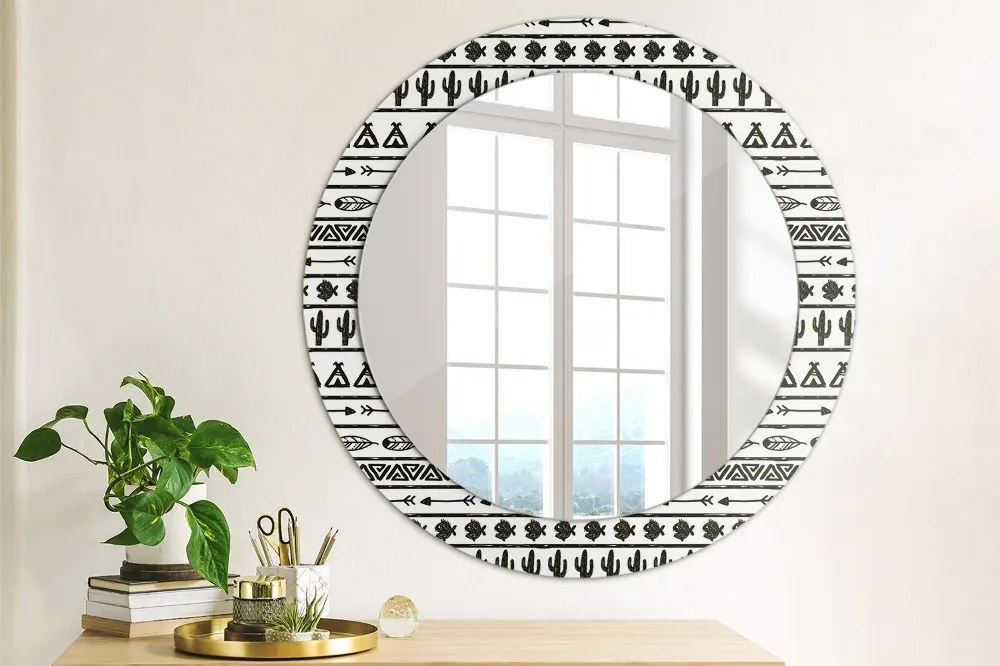 Boho minimalistyczny Lustro dekoracyjne okrągłe