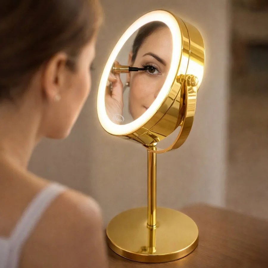 Lusterko Do Makijażu PREMIUM Kosmetyczne POWIĘKSZAJĄCE 10X Podświetlane LED