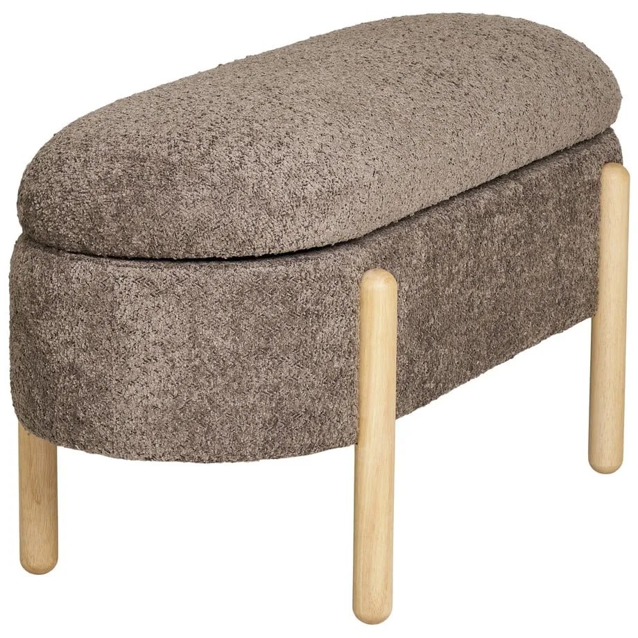 Brązowa ławka z materiału bouclé Branca – House Nordic
