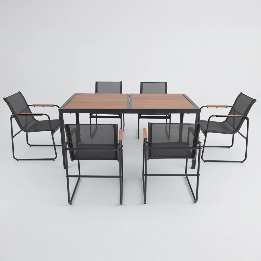 Zestaw mebli ogrodowych ze stołem Harlem antracyt PATIO