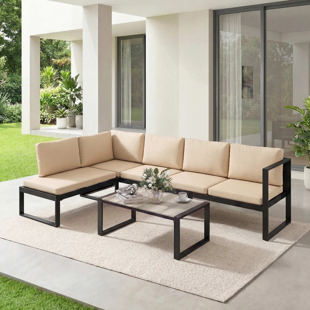 Outsunny gartenlounge loungeset ecklounge terrassenlounge loungesofa gartengarnitur | Aosom PL