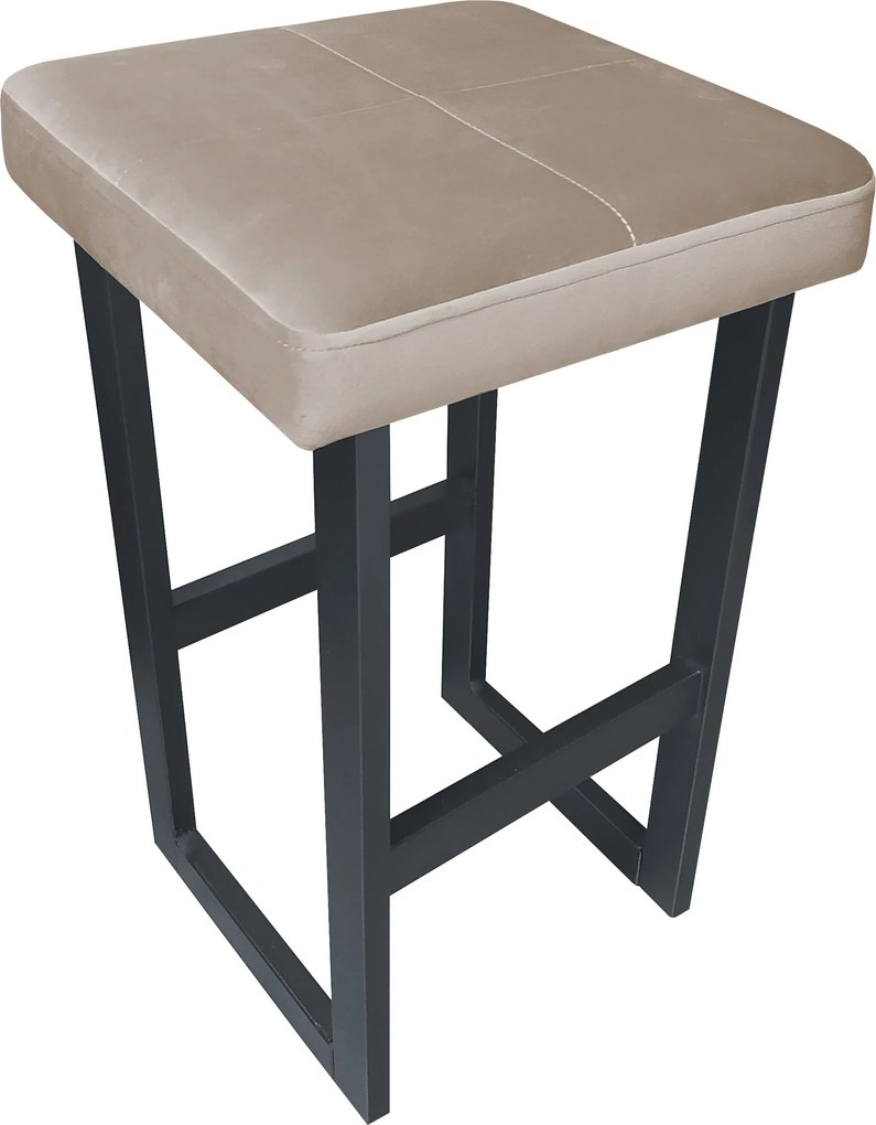 Hoker ALEX krzesło barowe tkanina Welur podstawa metalowa : Kolor Stelaża - Grafit, Kolor tkaniny - VELVET - MG09, Wysokość - 60 cm