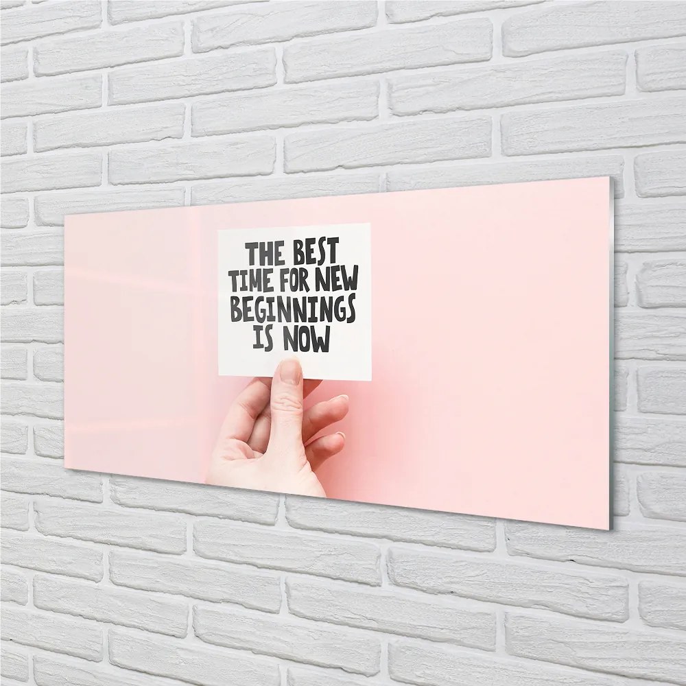 Szklany Panel Napis na Dłoni