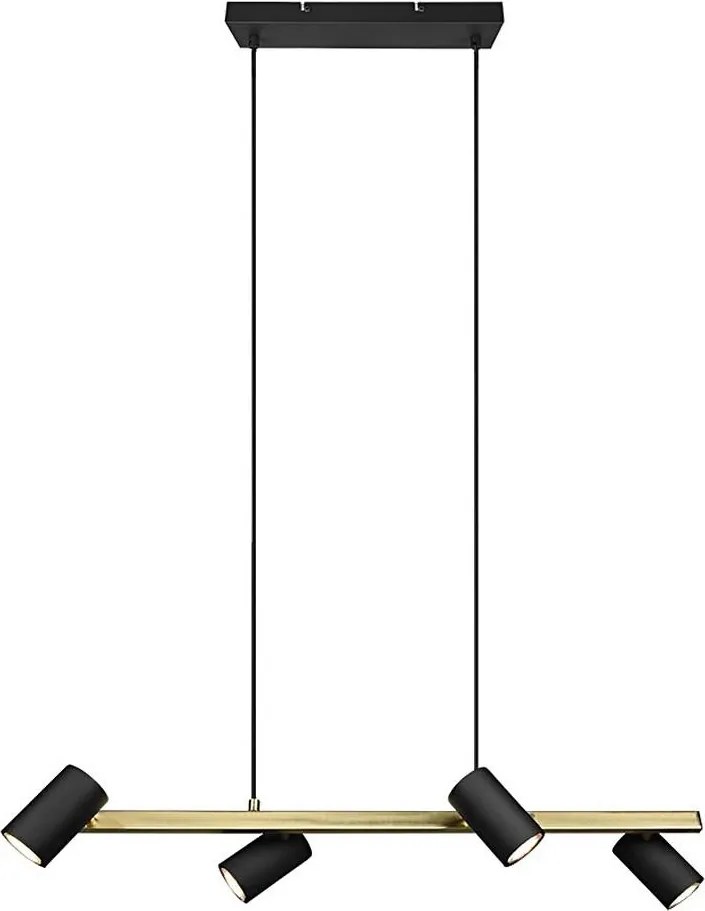 Trio - Żyrandol na linkach MARLEY 4xGU10/35W/230V czarny/złoty