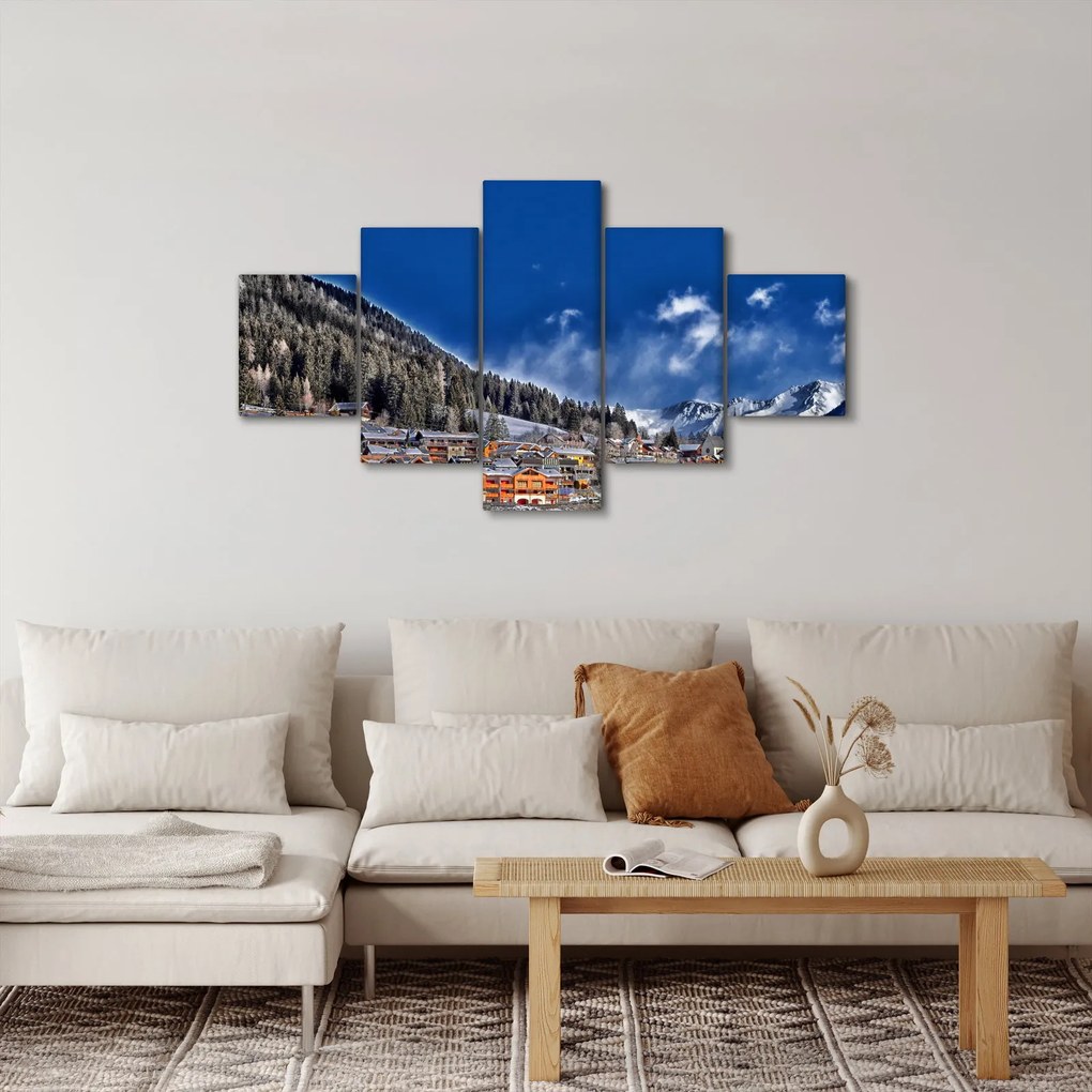 Obraz - Górskie miasteczko (125x70 cm)