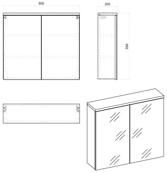 Szafka łazienkowa z lustrem M9-C52